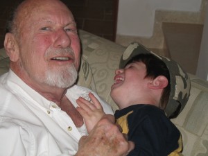 Ben and Saba laughing